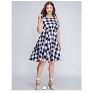 Stylish Black and White Checkered Dress